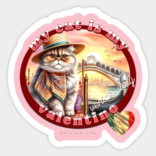 My Italian Valentine Cat Persian Life 45P Sticker